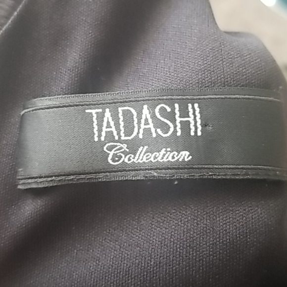 Tadashi Shoji Silk Chiffon Dress Pleated Beaded Size 2 black - Picture 6 of 8